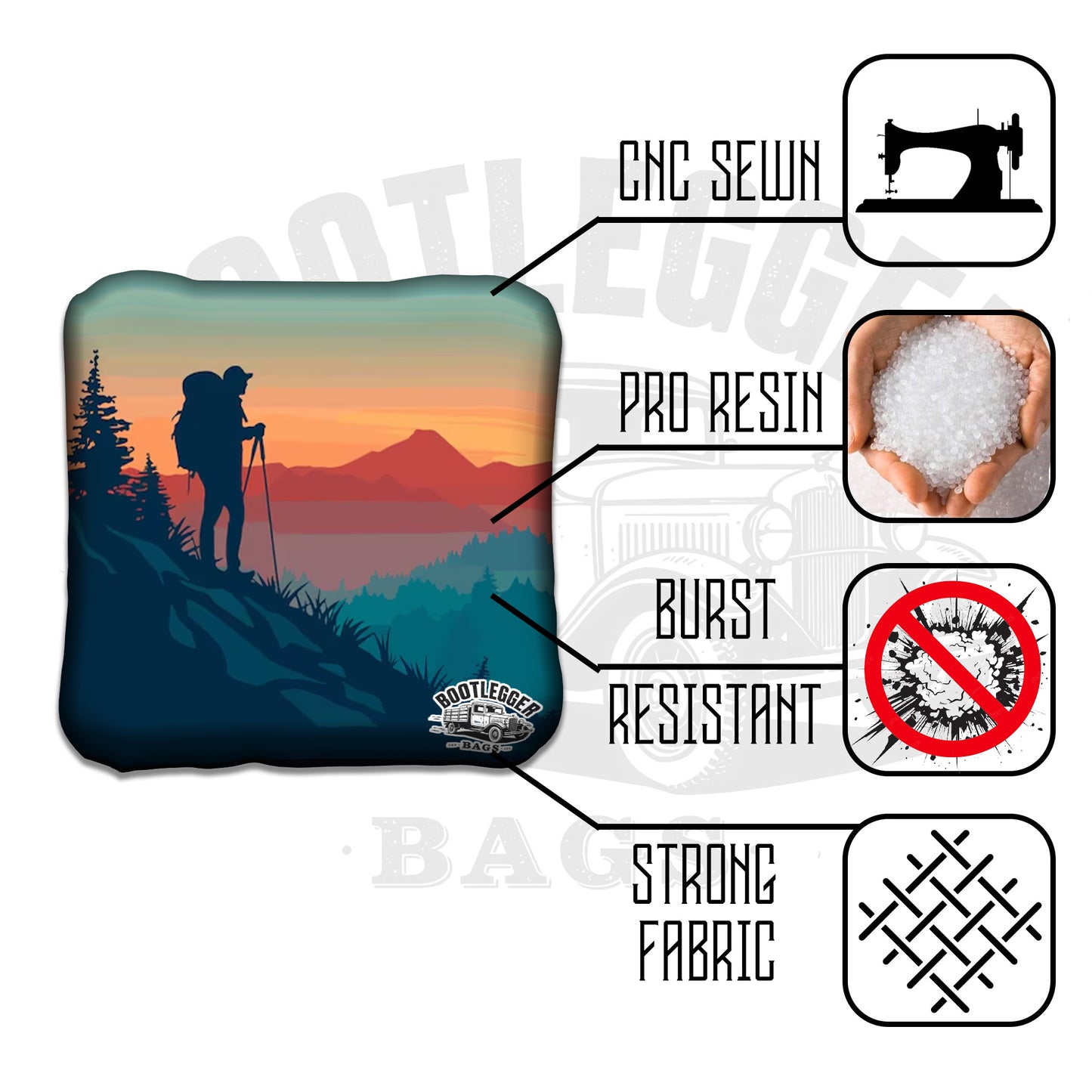 Hiking Mountains Cornhole Bags