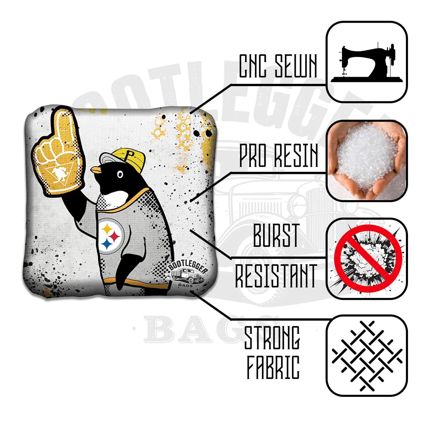 Pittsburgh Penguins Fan Art Cornhole Bags
