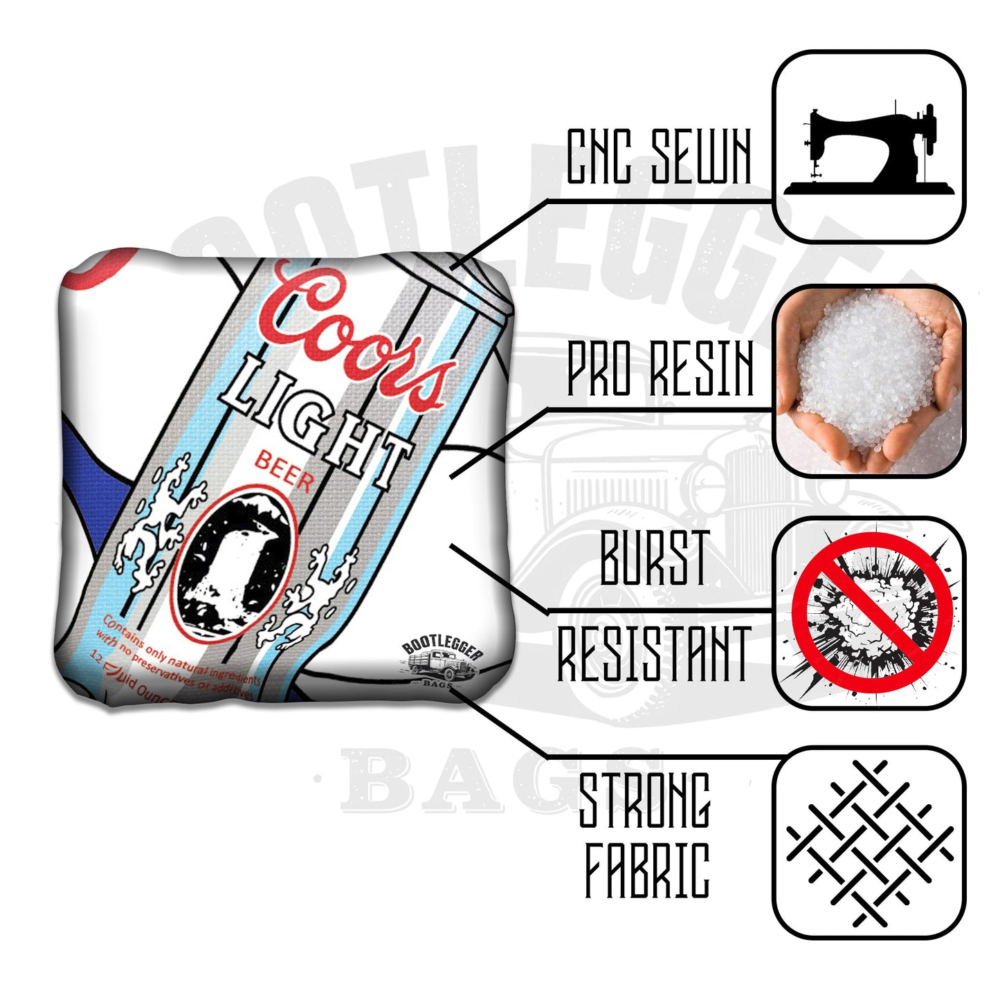 Coors Light Fan Art Cornhole Bags