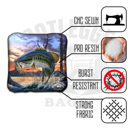 Bass Fishing Cornhole Bags