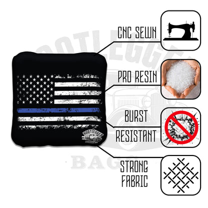 Thin Blue Line Punisher Flag Cornhole Bags
