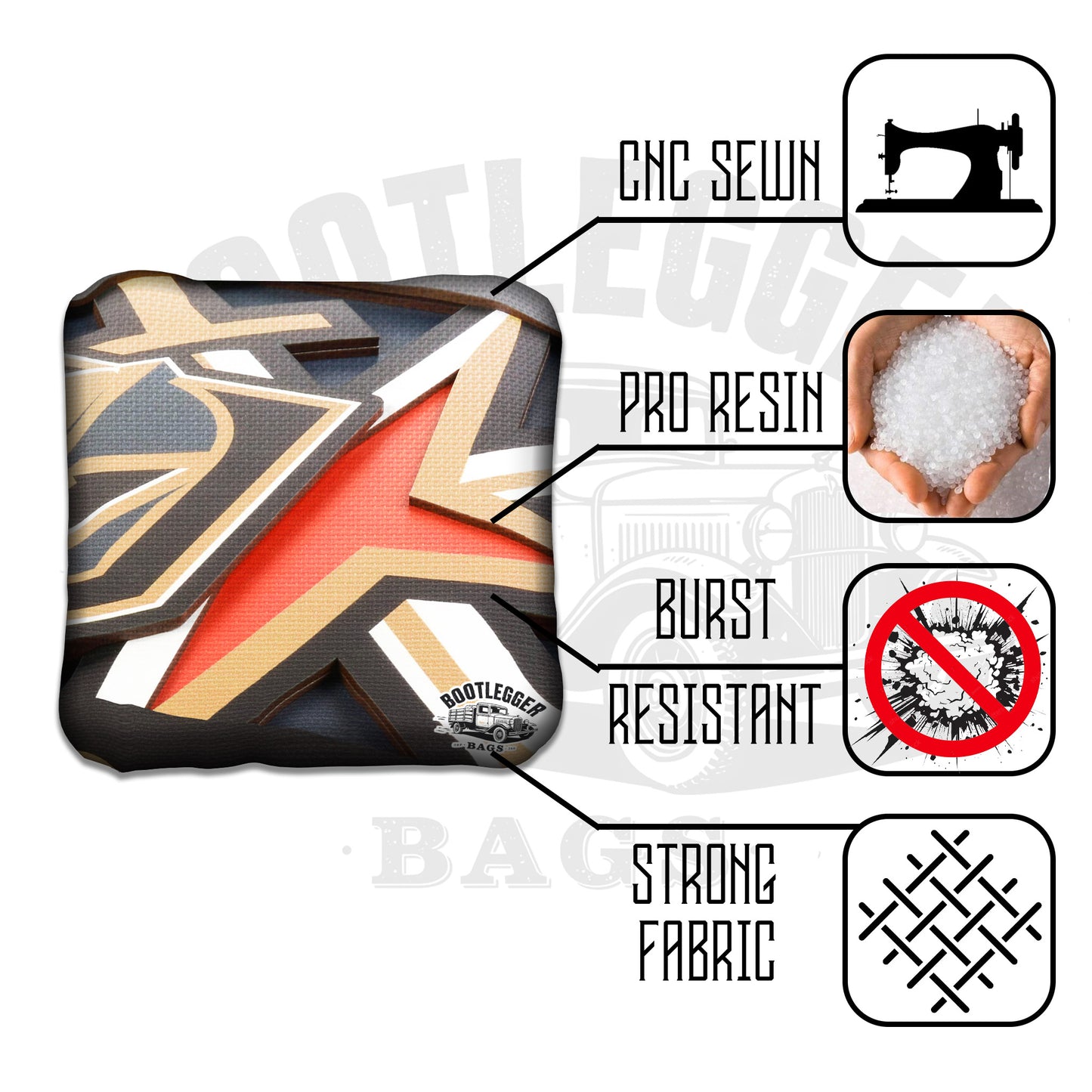 Vegas Golden Knights Fan Art Cornhole Bags