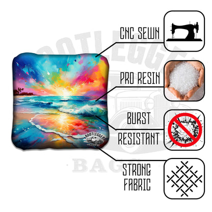 Beach Paradise Watercolor Cornhole Bags