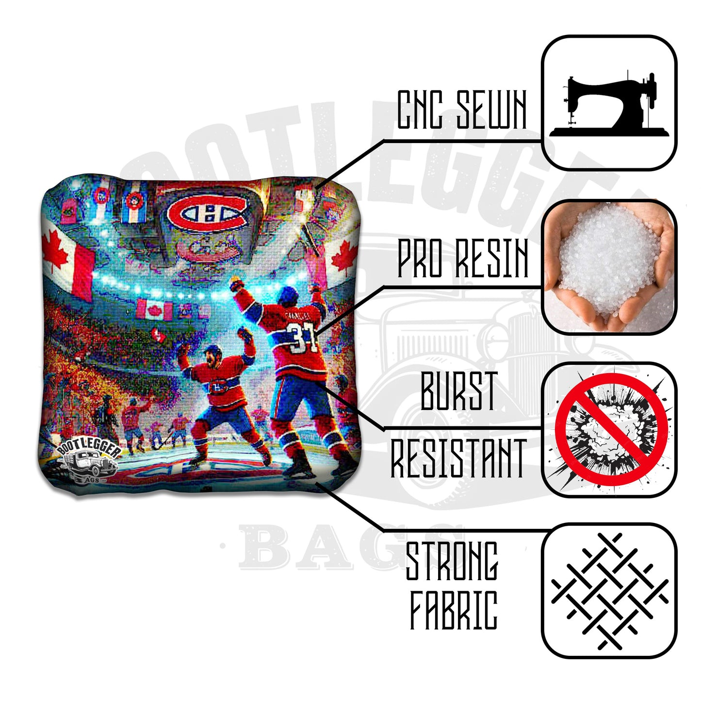 Montreal Canadiens Fan Art Cornhole Bags