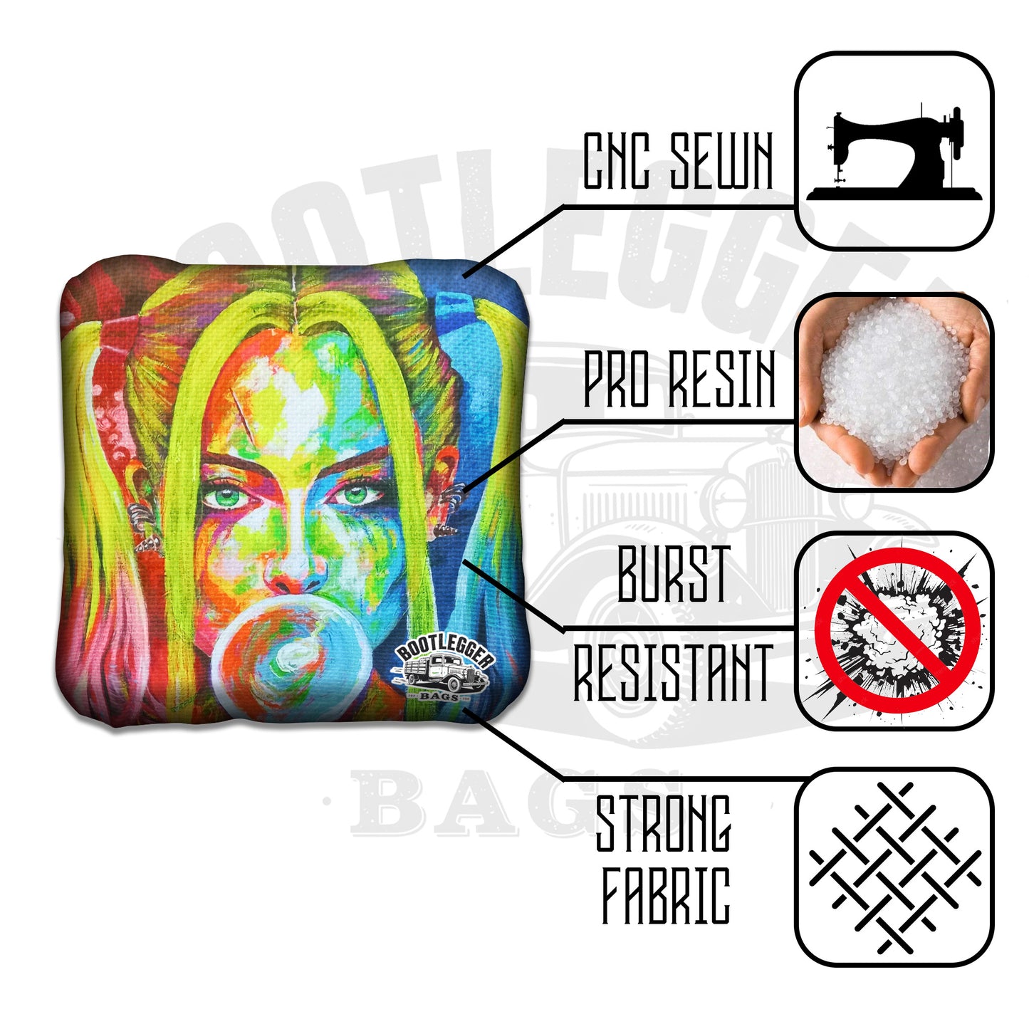 Harley Quinn Fan Art Cornhole Bags
