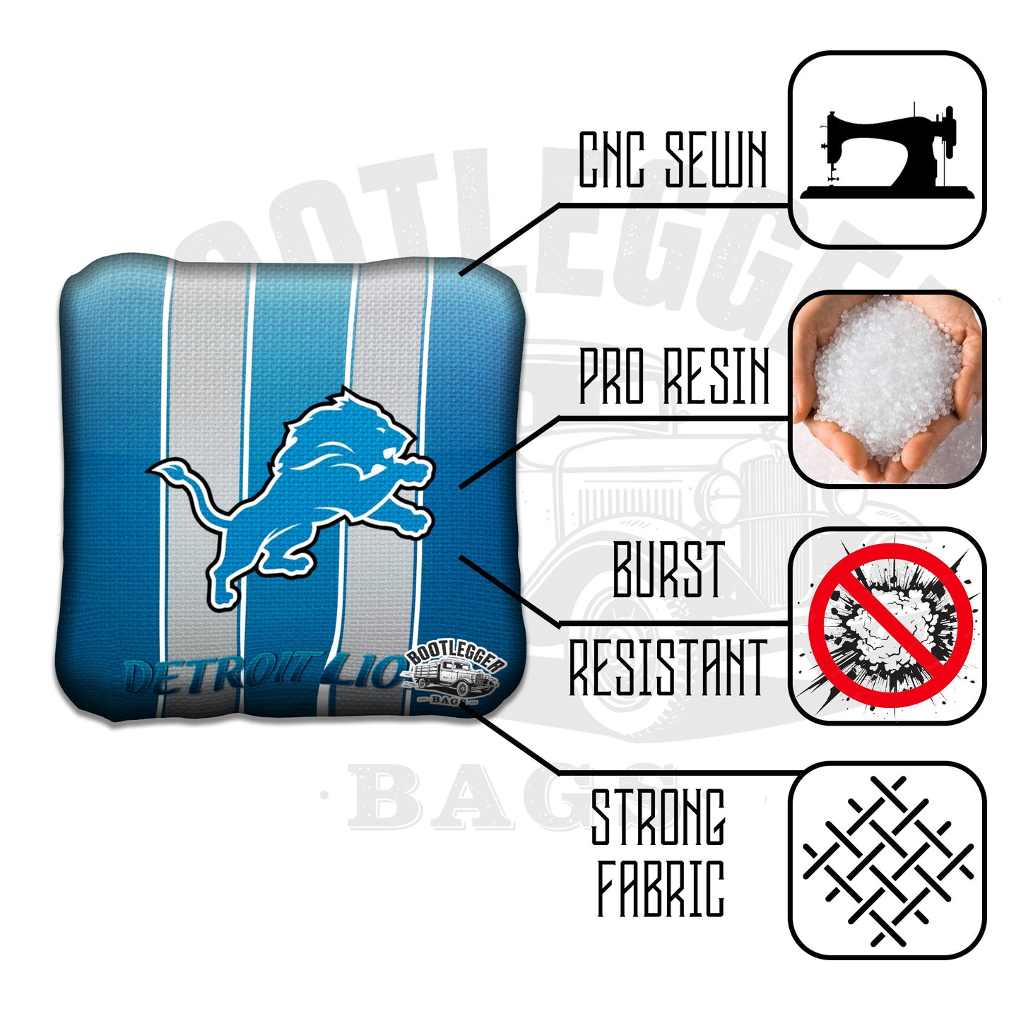 Detroit Lions Fan Art Cornhole Bags
