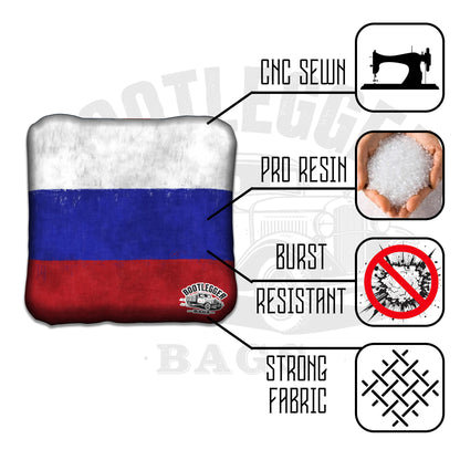 Russian and American Flag Cornhole Bags