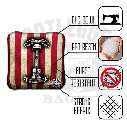 Remember the Fallen American Flag Cornhole Bags