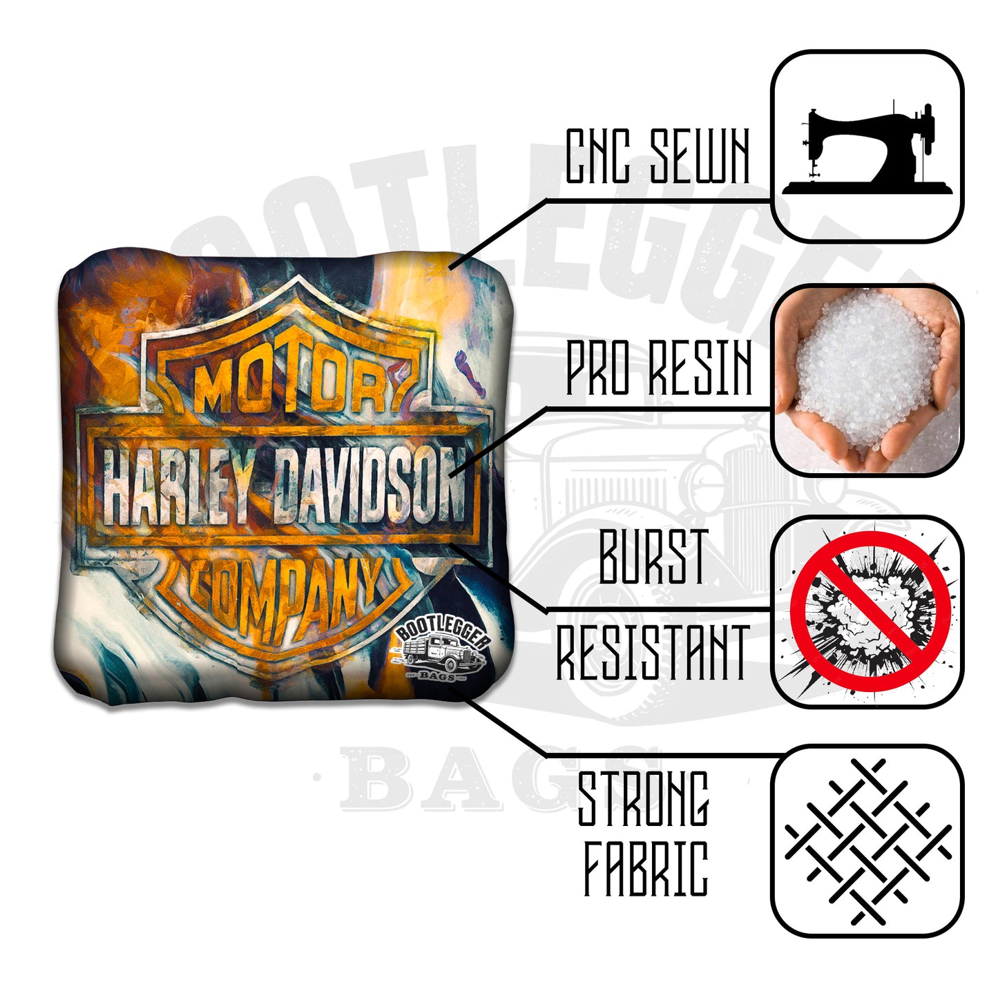 Harley Davidson Throwback Cornhole Bags