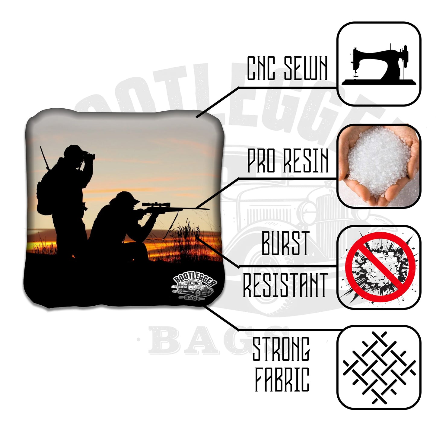 Hunting Rifle and Bow Cornhole Bags