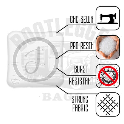 Monogram Wedding Set Black and Grey Cornhole Bags