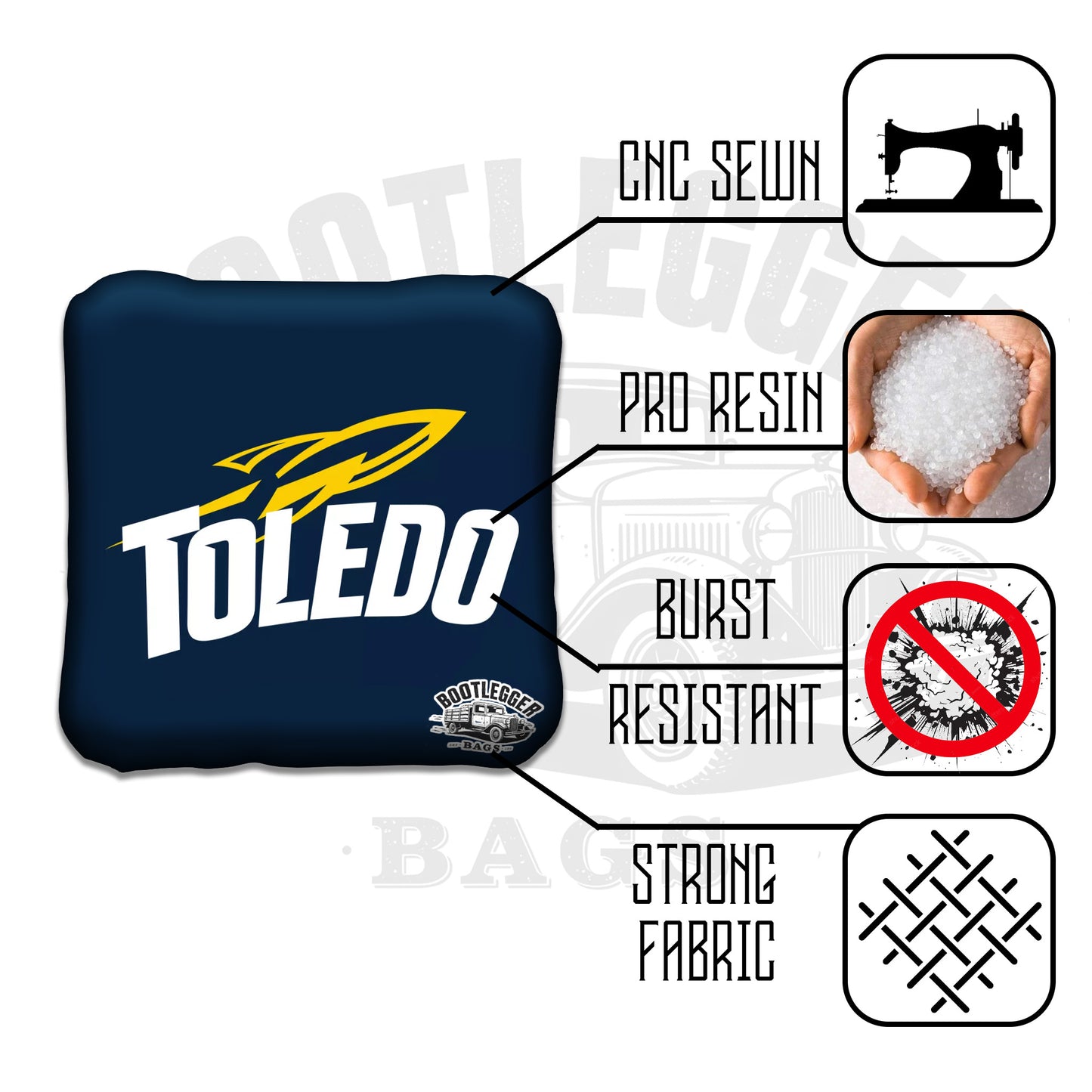 Toledo Rockets Cornhole Bags