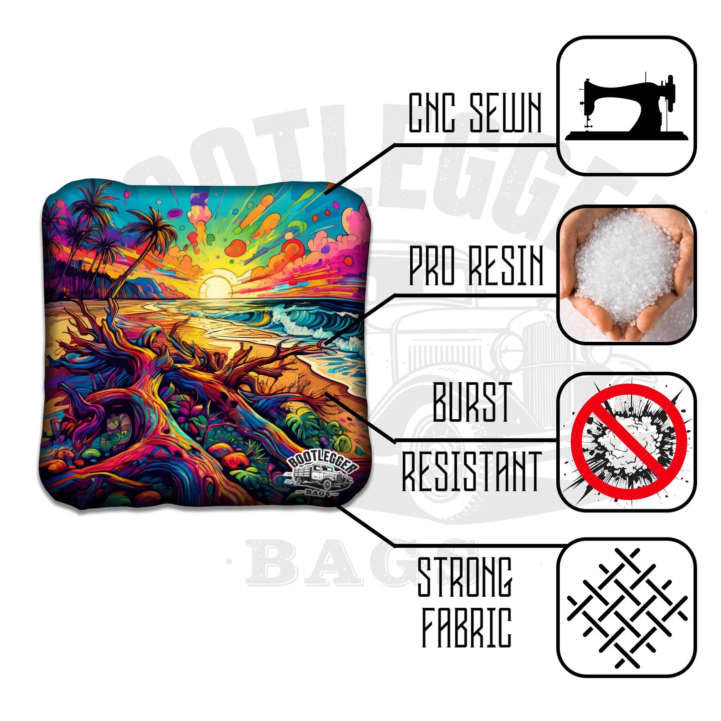 Tropical Under Water and Beach Cornhole Bags