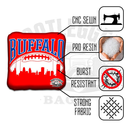 Buffalo Football Skyline Fan Art Cornhole Bags