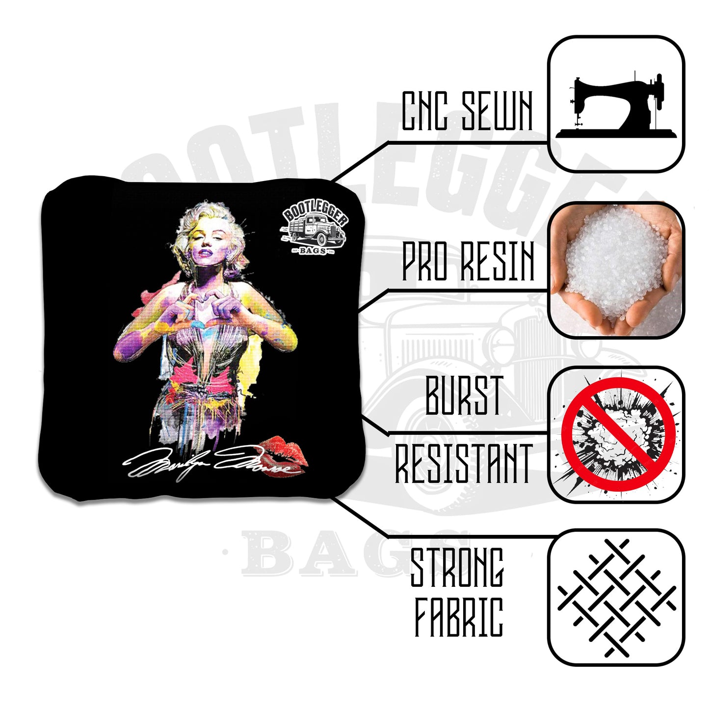 Marilyn Monroe Fan Art Cornhole Bags