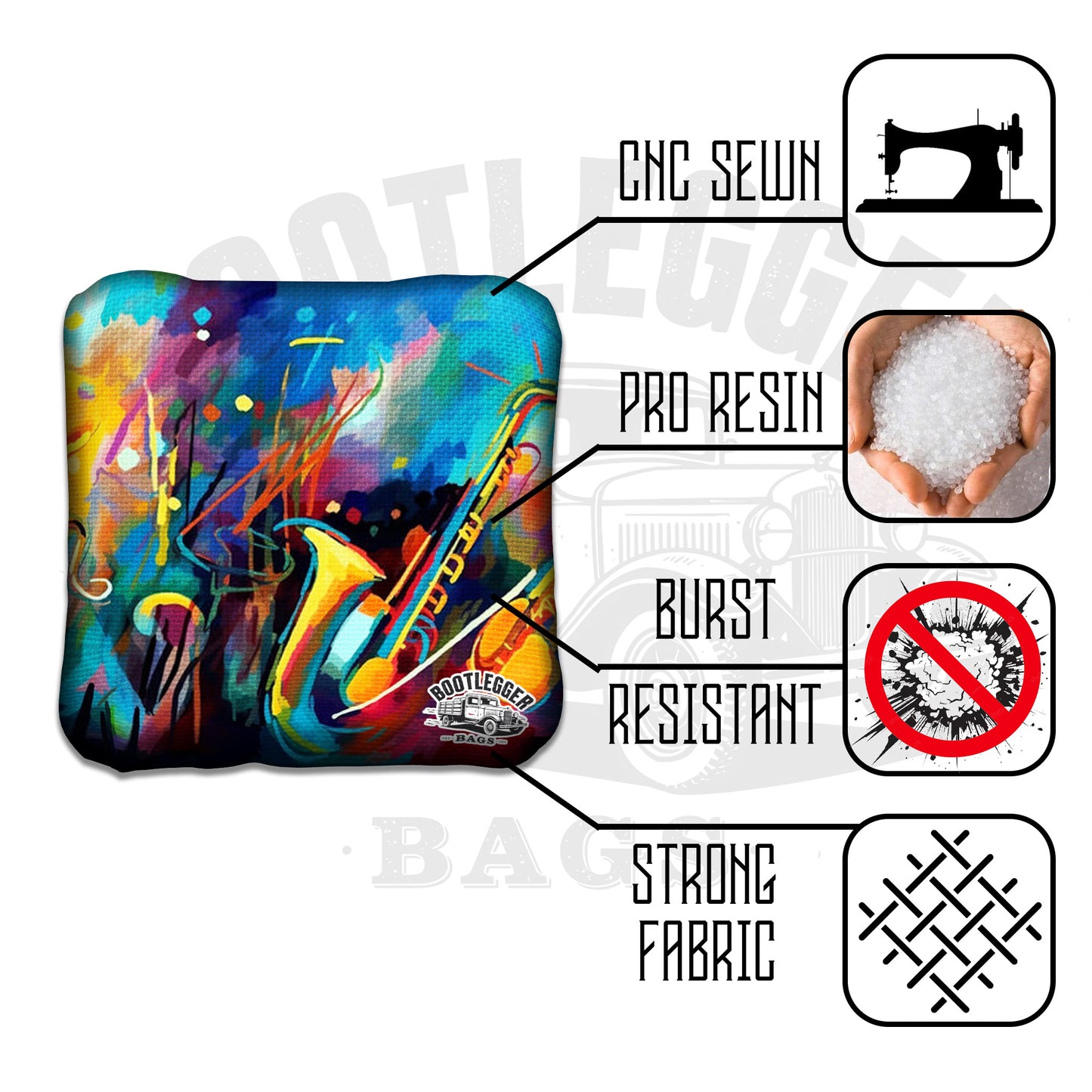 Jazz Theme Cornhole Bags