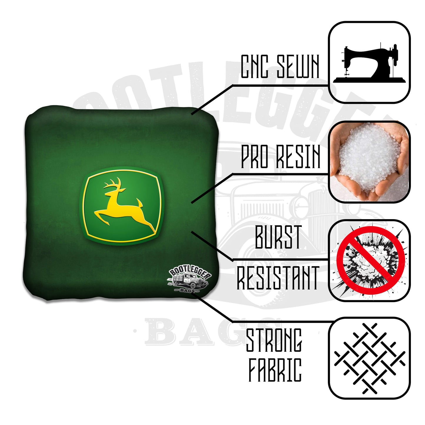 John Deere Logo Cornhole Bags