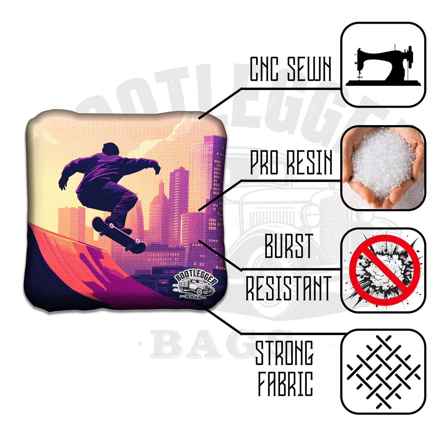 Skateboarding Cornhole Bags