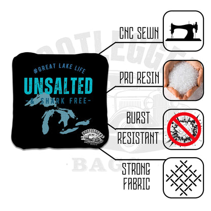 Pure Michigan and Unsalted and Shark Free Cornhole Bags