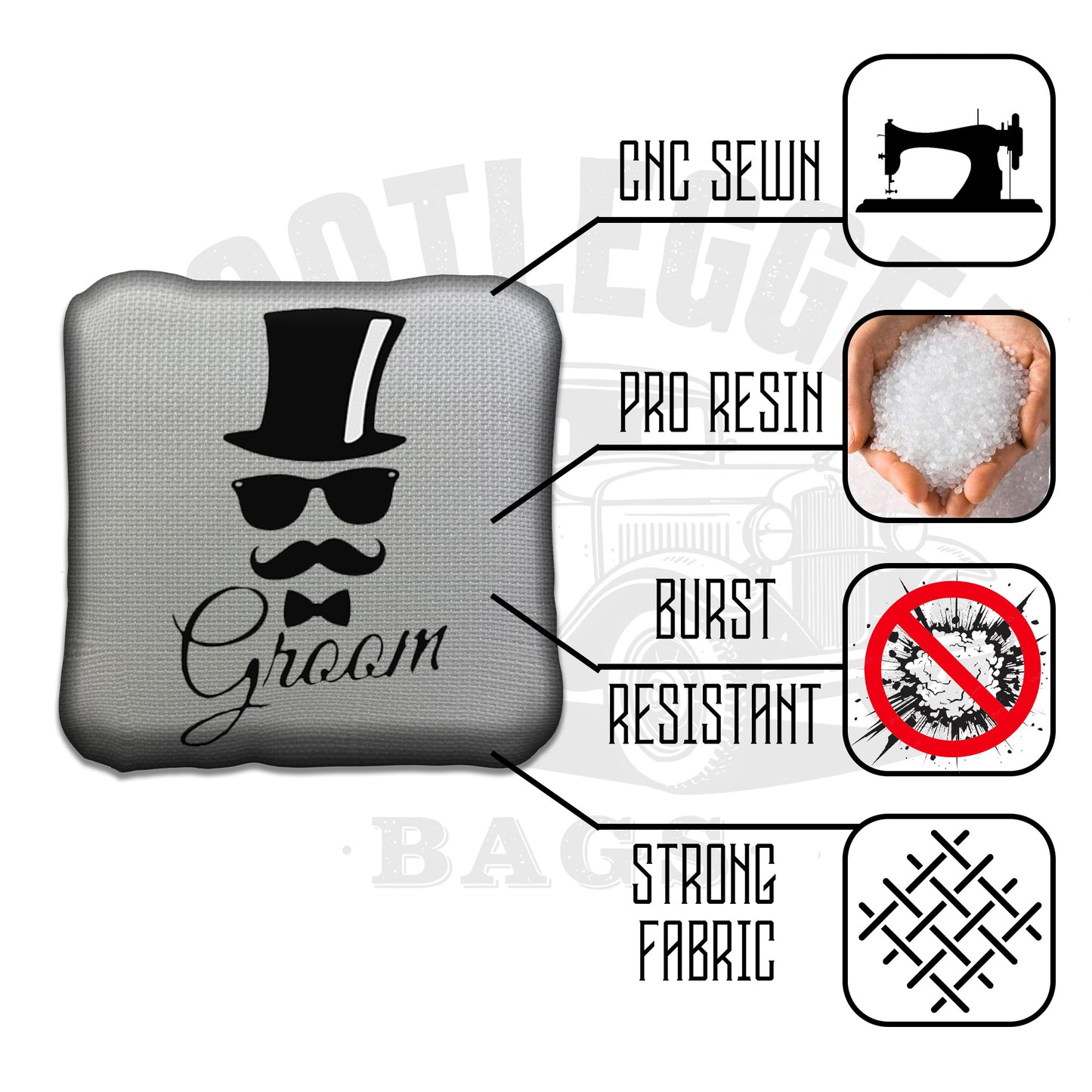 Bride and Groom Wedding Cornhole Bags