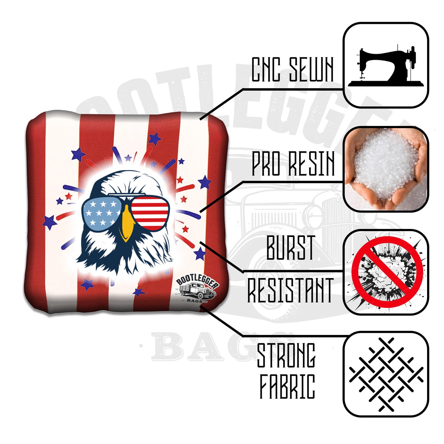 Patriotic Eagle Cornhole Bags
