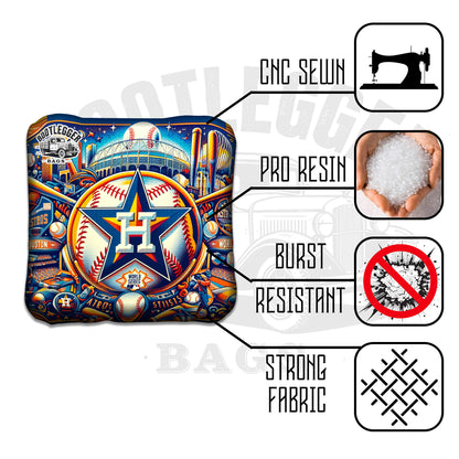 Houston Astros Fan Art Cornhole Bags