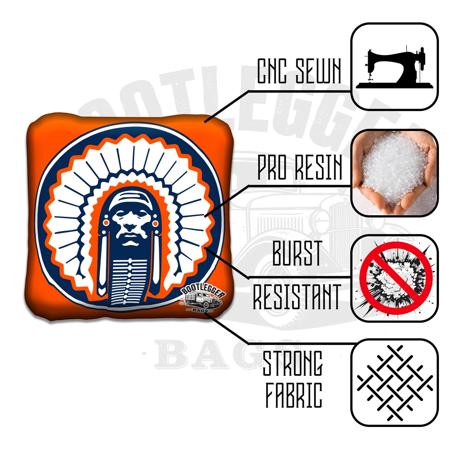 Illinois Fighting Illini Cornhole Bags