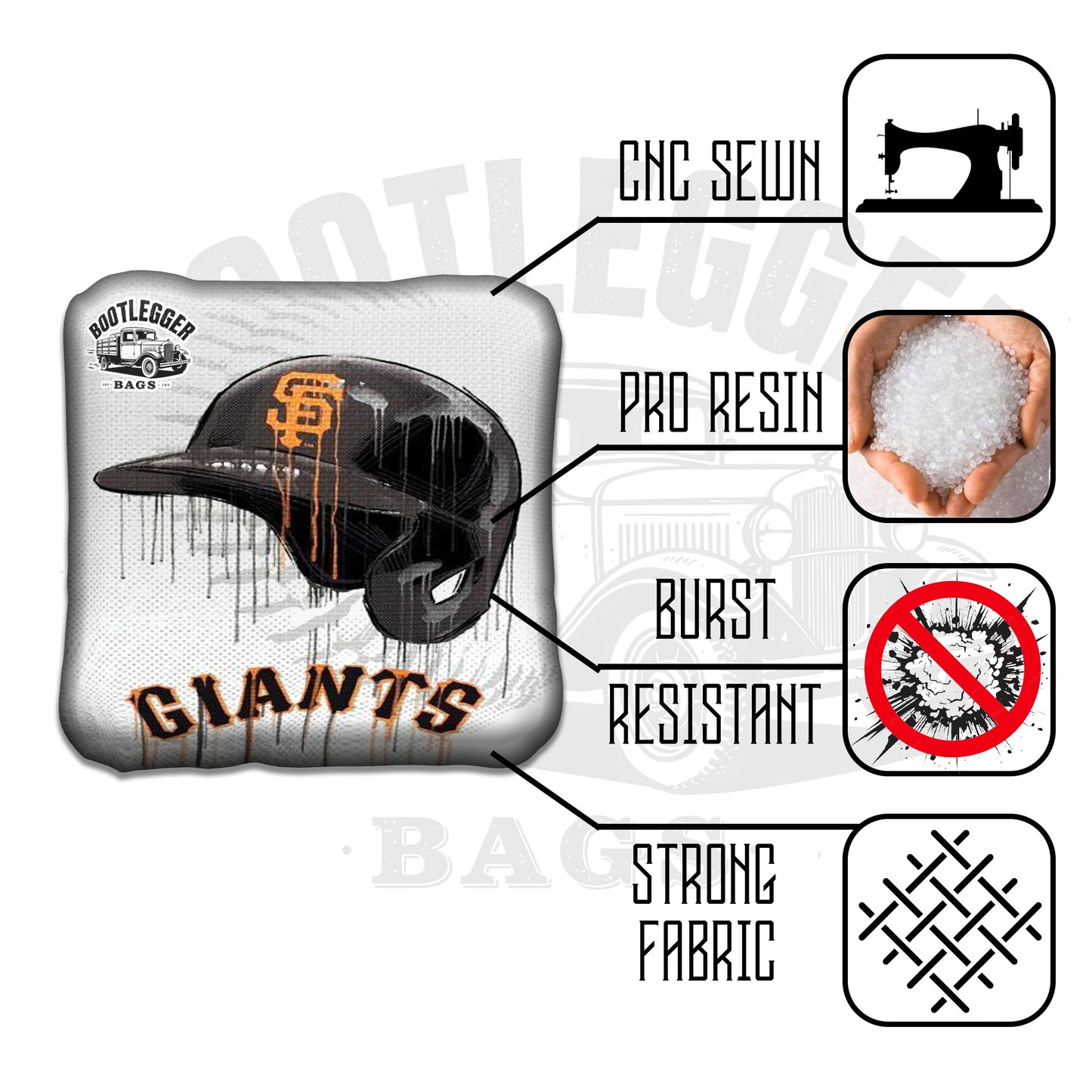 San Francisco Giants Fan Art Cornhole Bags