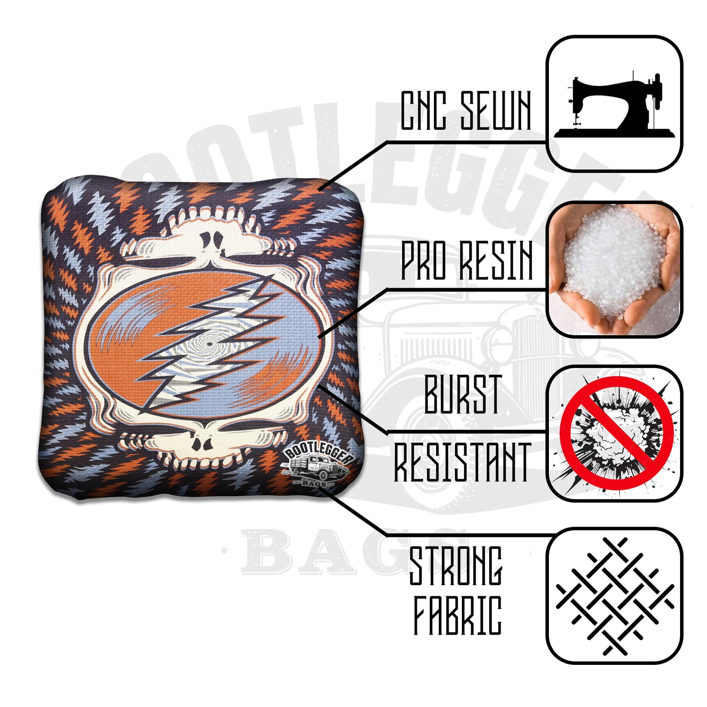 Grateful Dead Fan Art Cornhole Bags