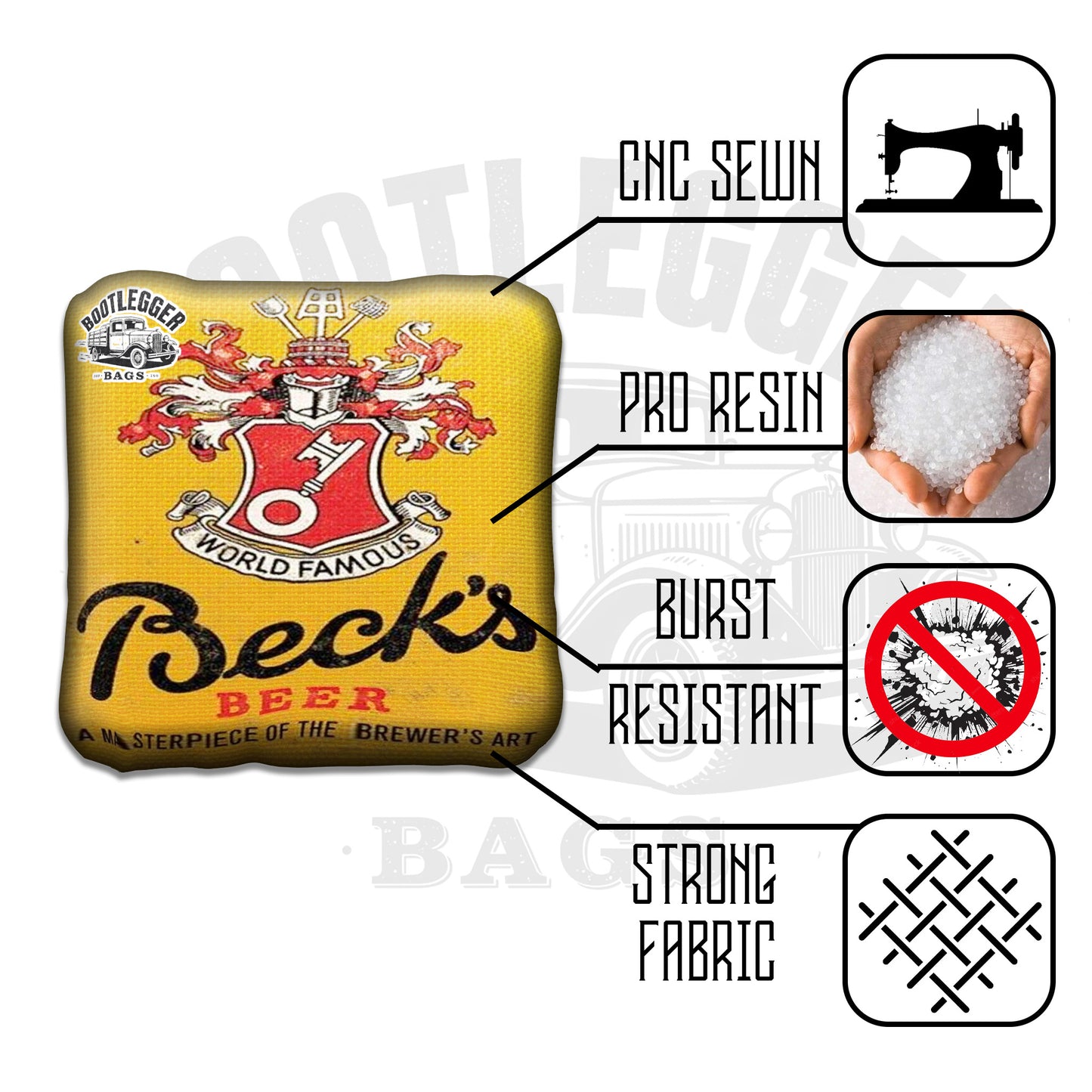 Becks Beer Fan Art Cornhole Bags