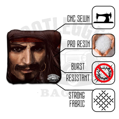 Captain Morgan Fan Art Cornhole Bags