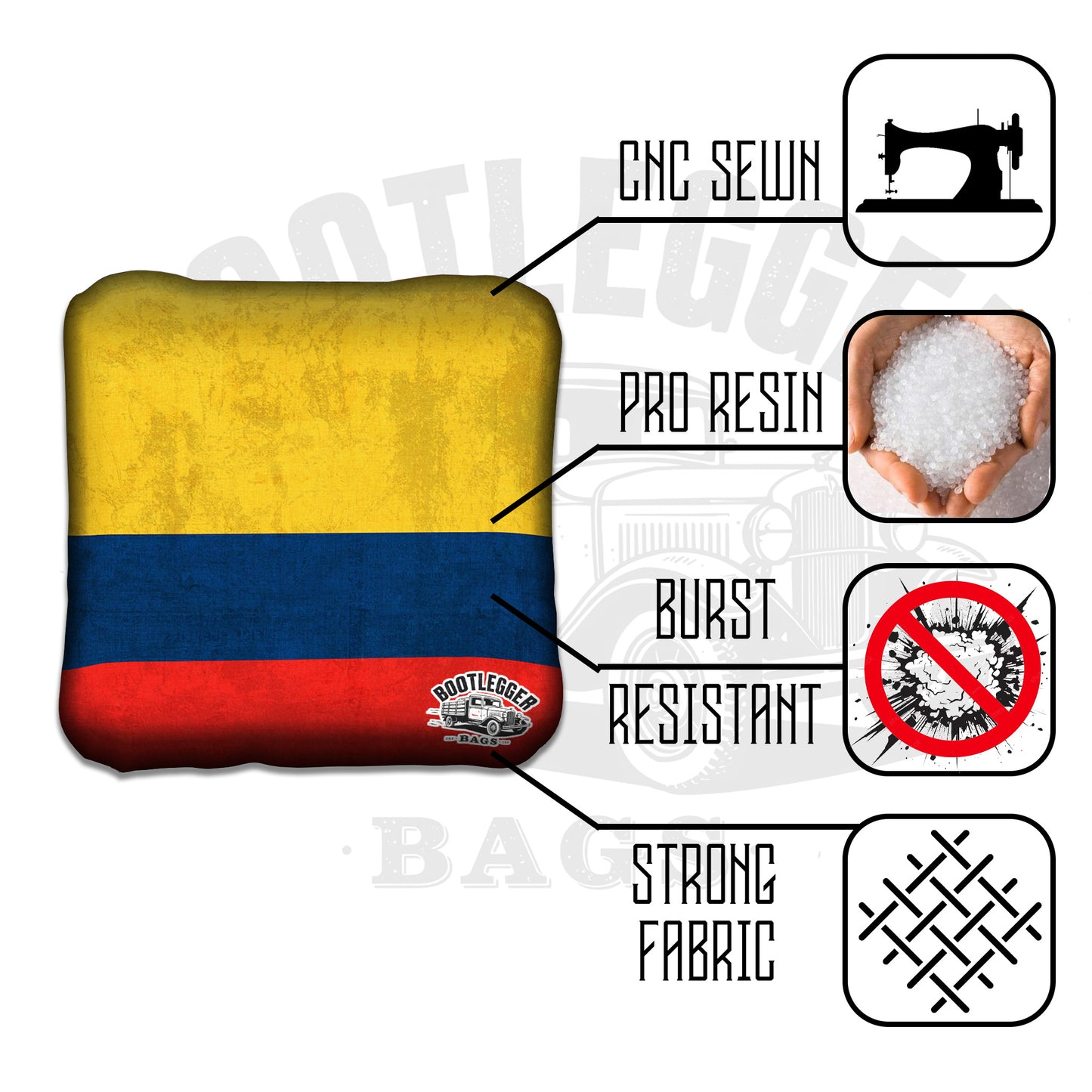 Columbian Flag Cornhole Bags