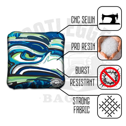 Seattle Seahawks Fan Art Cornhole Bags