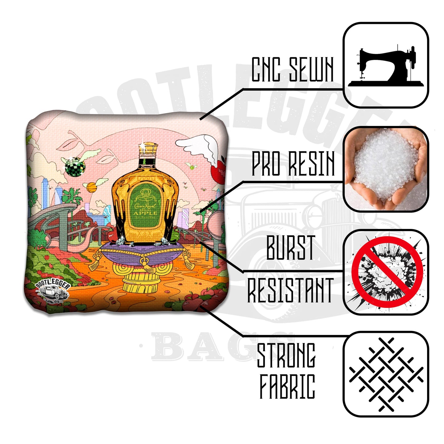 Crown Royal Apple Fan Art Cornhole Bags