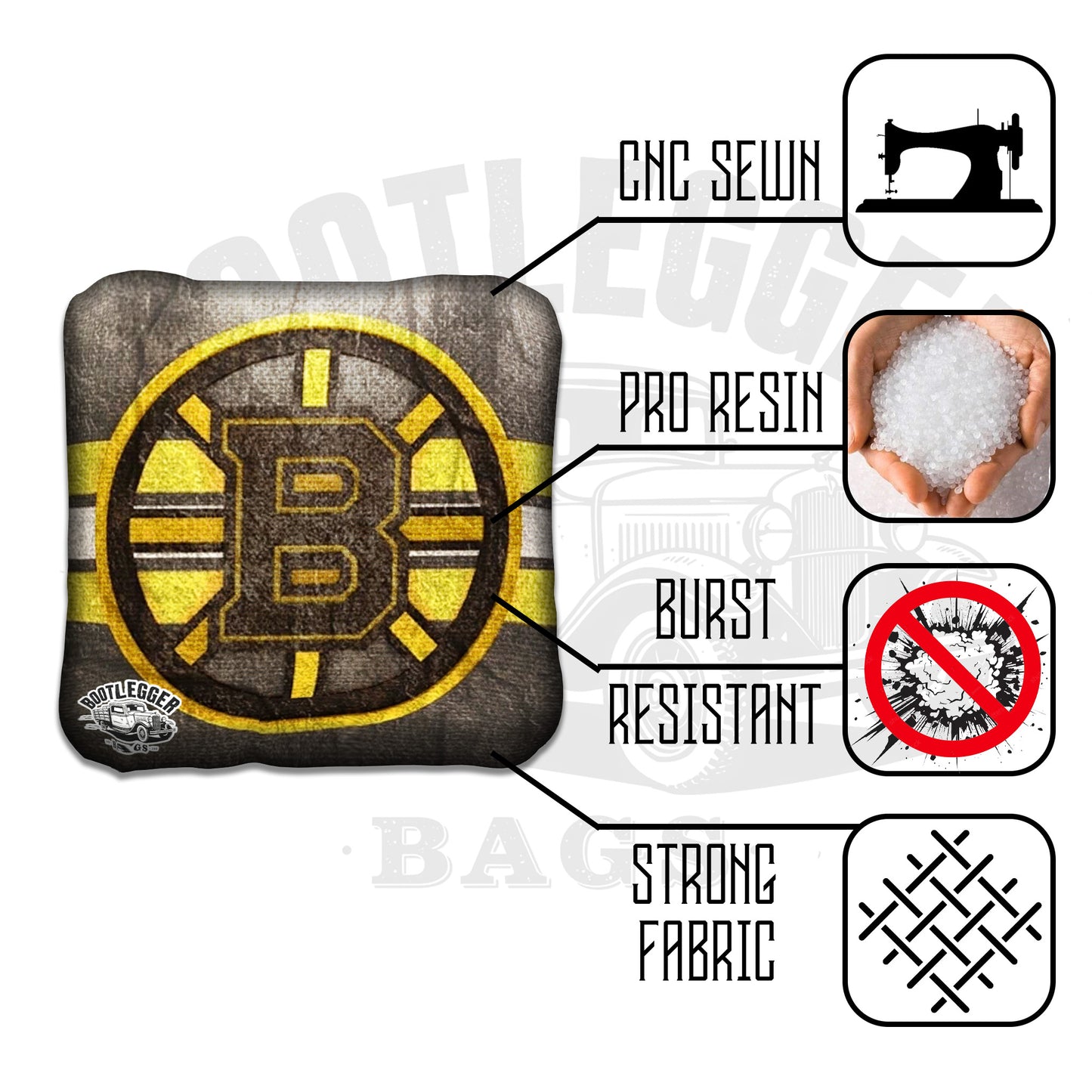 Boston Bruins Fan Art Cornhole Bags