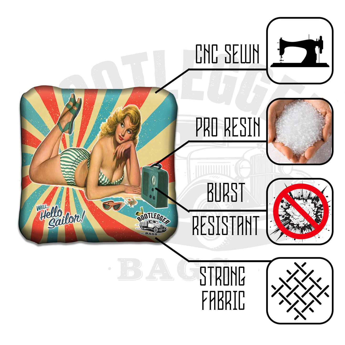 Pin-Up Girls Retro Cornhole Bags