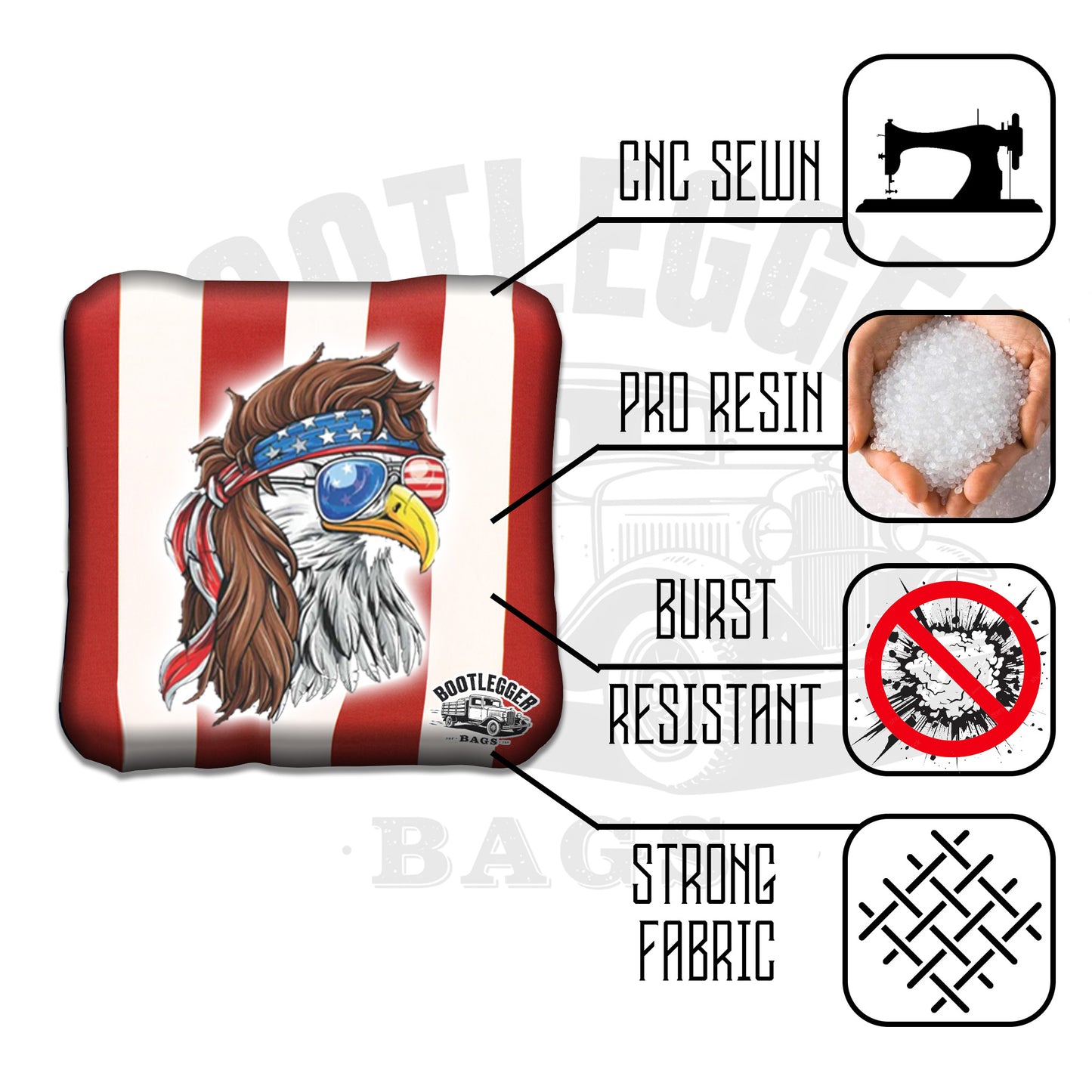 Hillbilly Merica Eagle Cornhole Bags