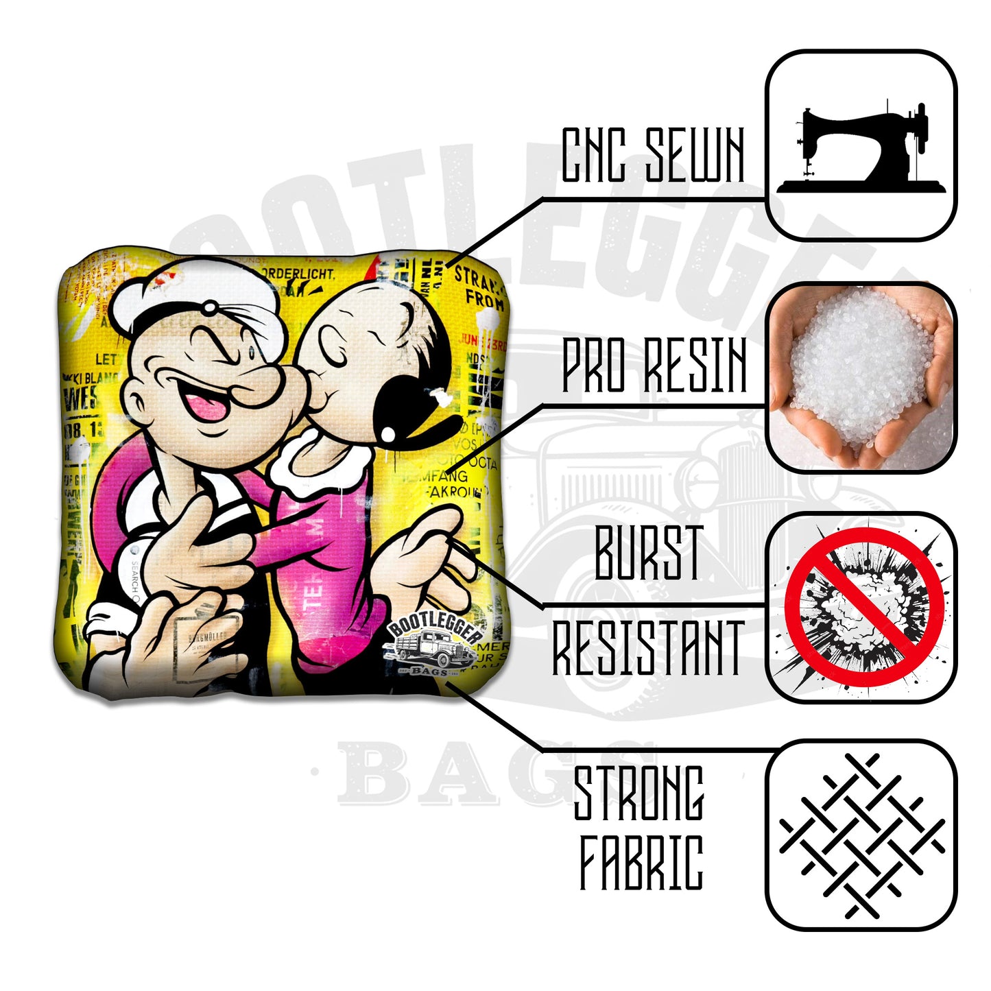 Popeye Fan Art Cornhole Bags