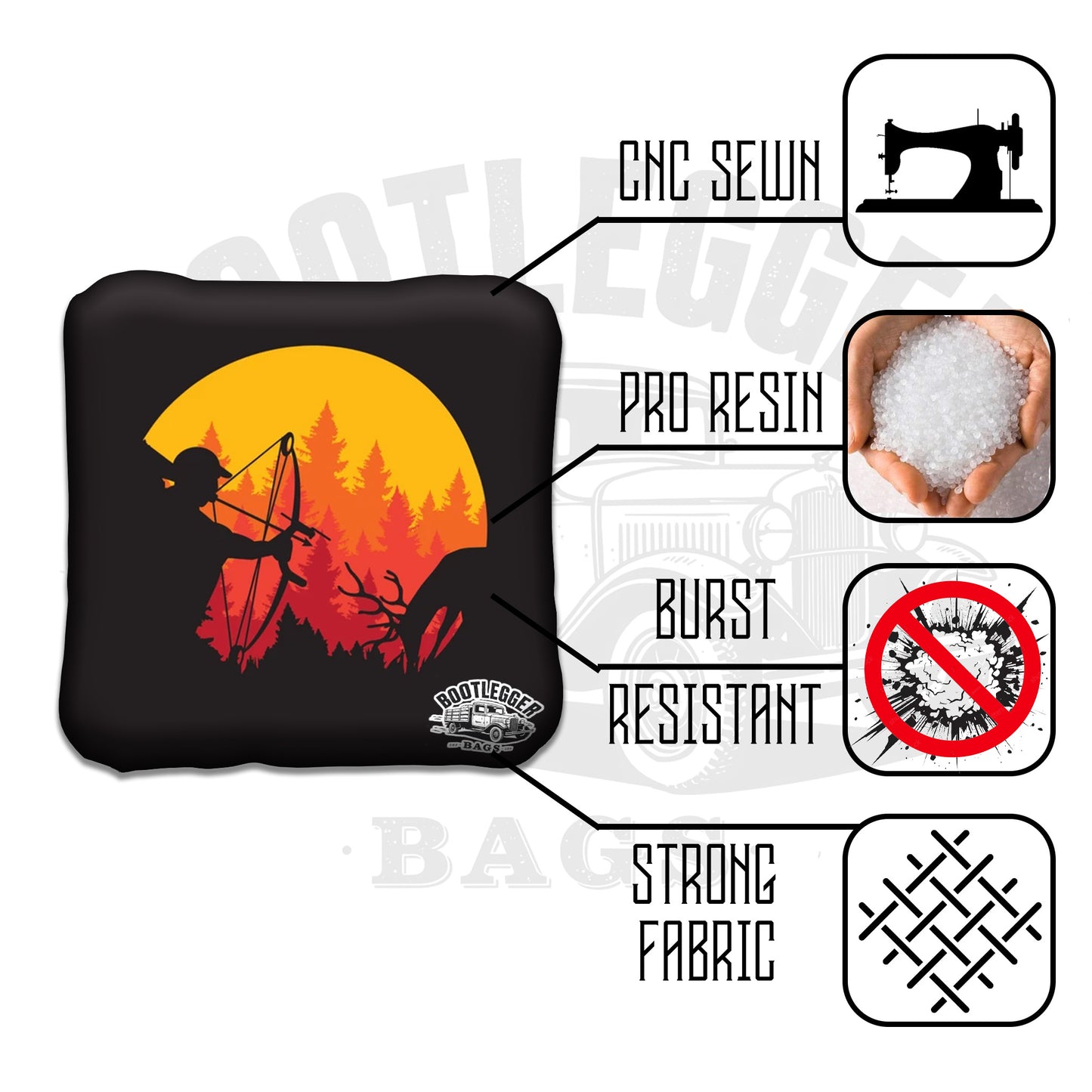 Bow Hunting Deer Cornhole Bags