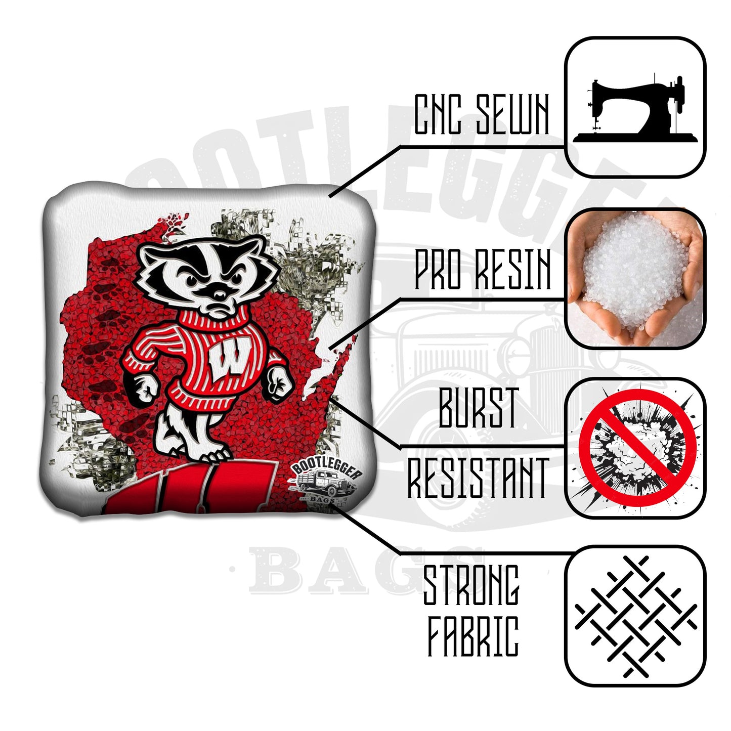 Wisconsin Badgers Cornhole Bags