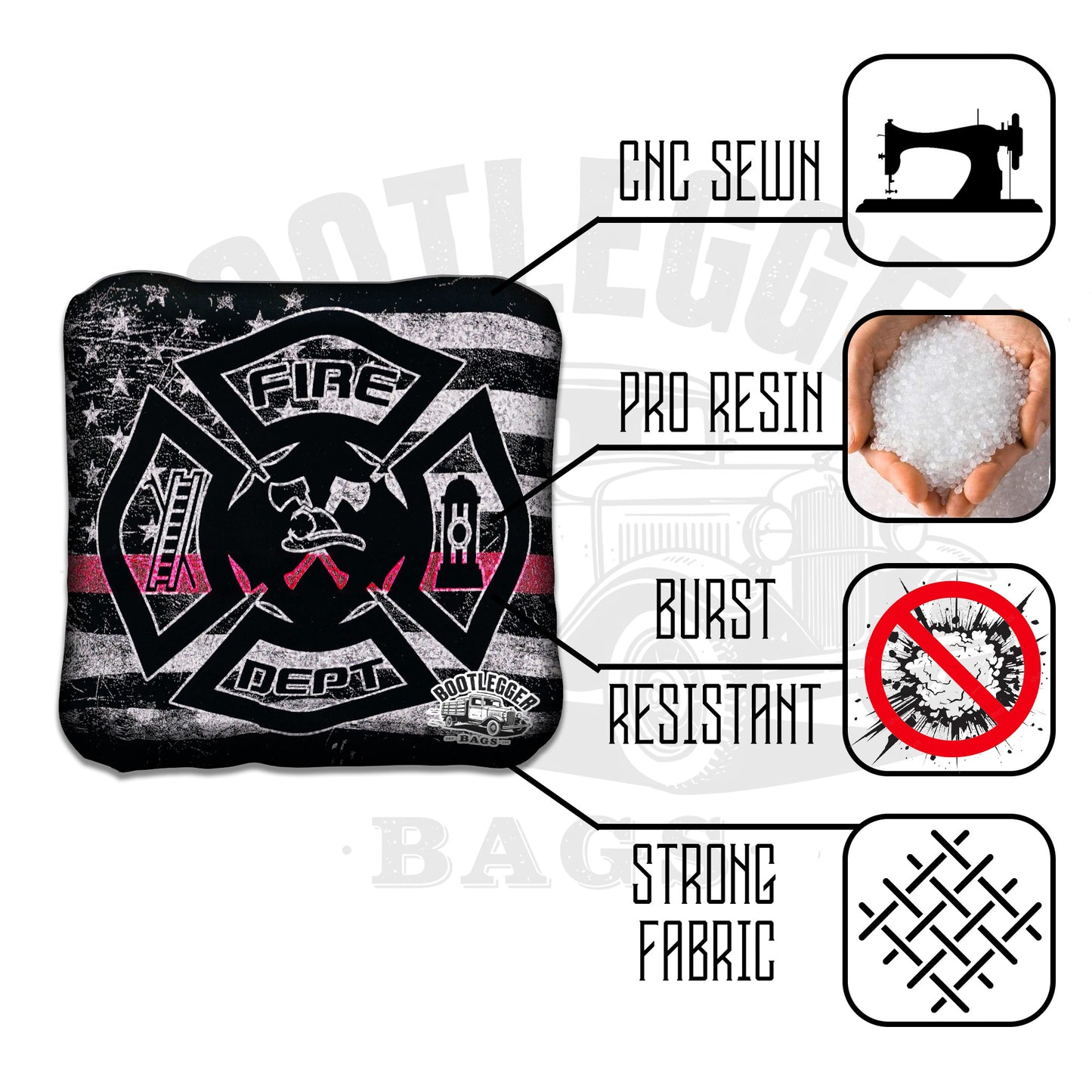 Thin Red Line Flag Cornhole Bags