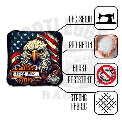 Harley Davidson Eagle and Skull Cornhole Bags
