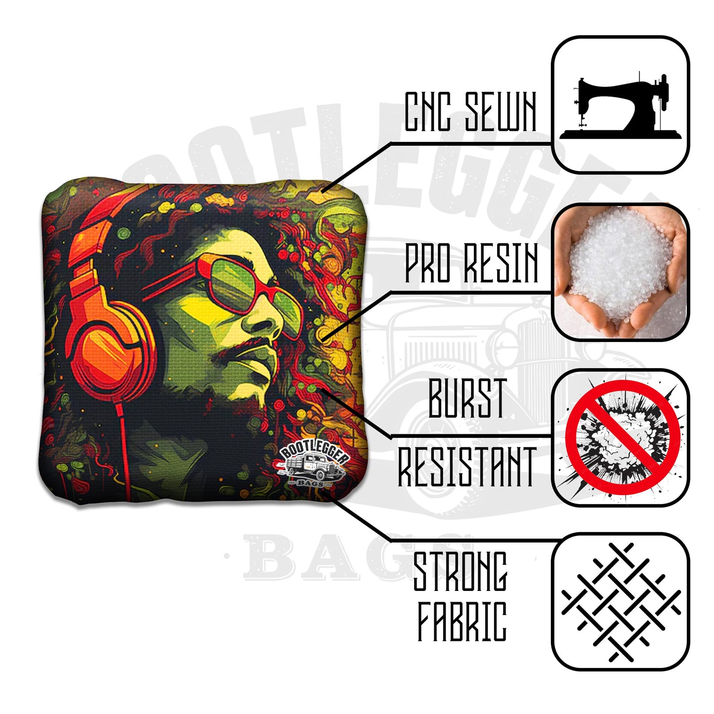 Reggae Themed Cornhole Bags