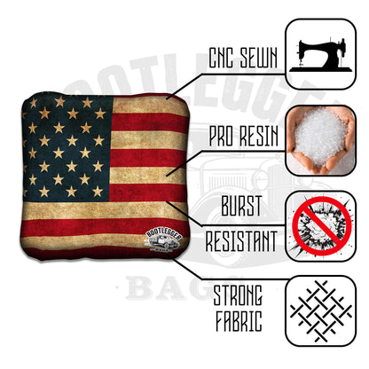 Weathered American Flag Cornhole Bags