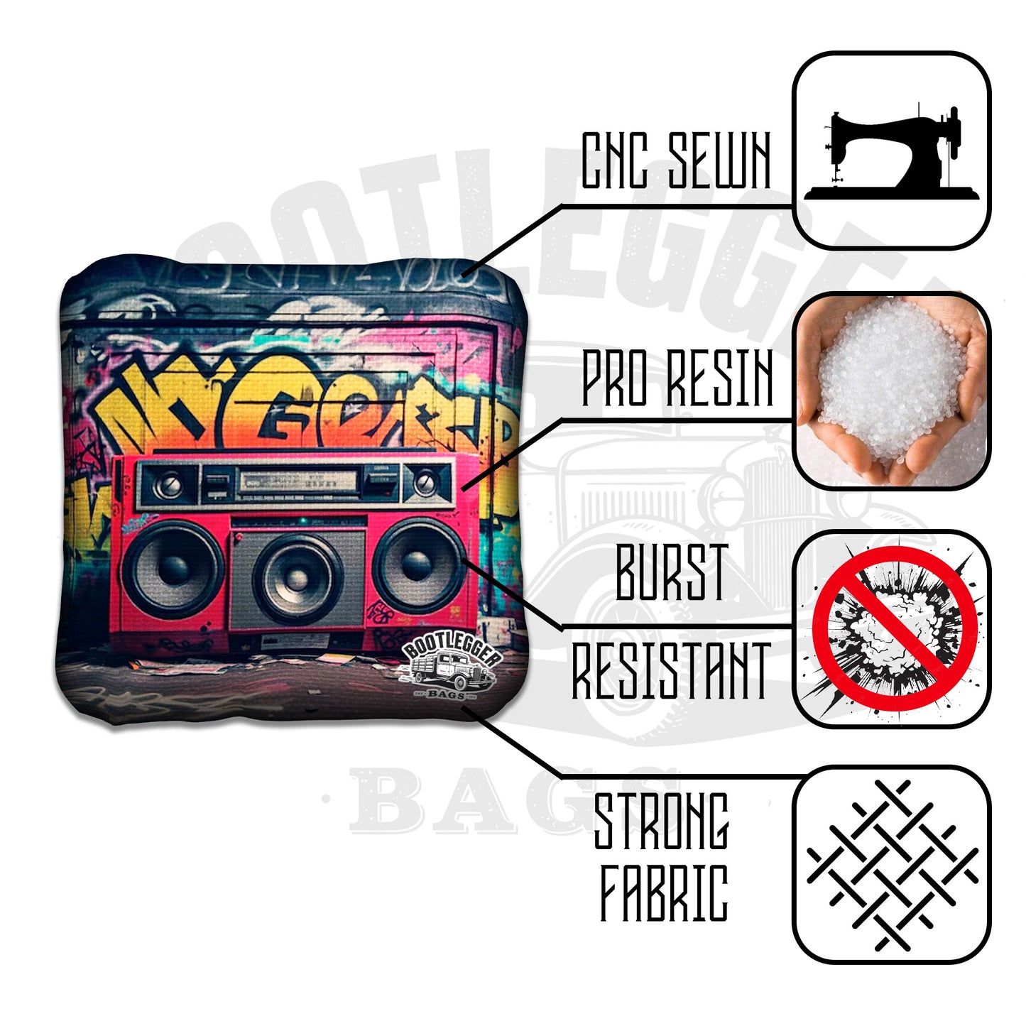 Street Music Retro Stereo Cornhole Bags