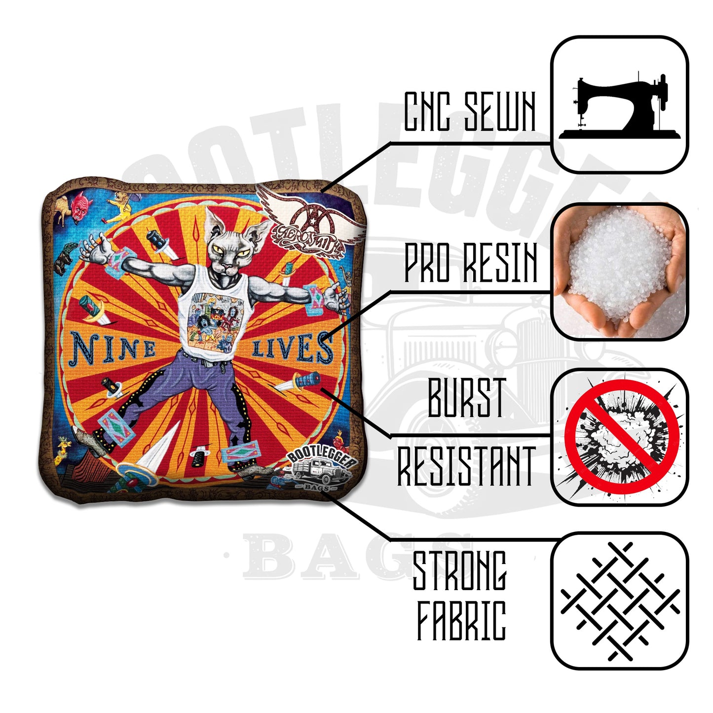 Aerosmith Fan Art Cornhole Bags