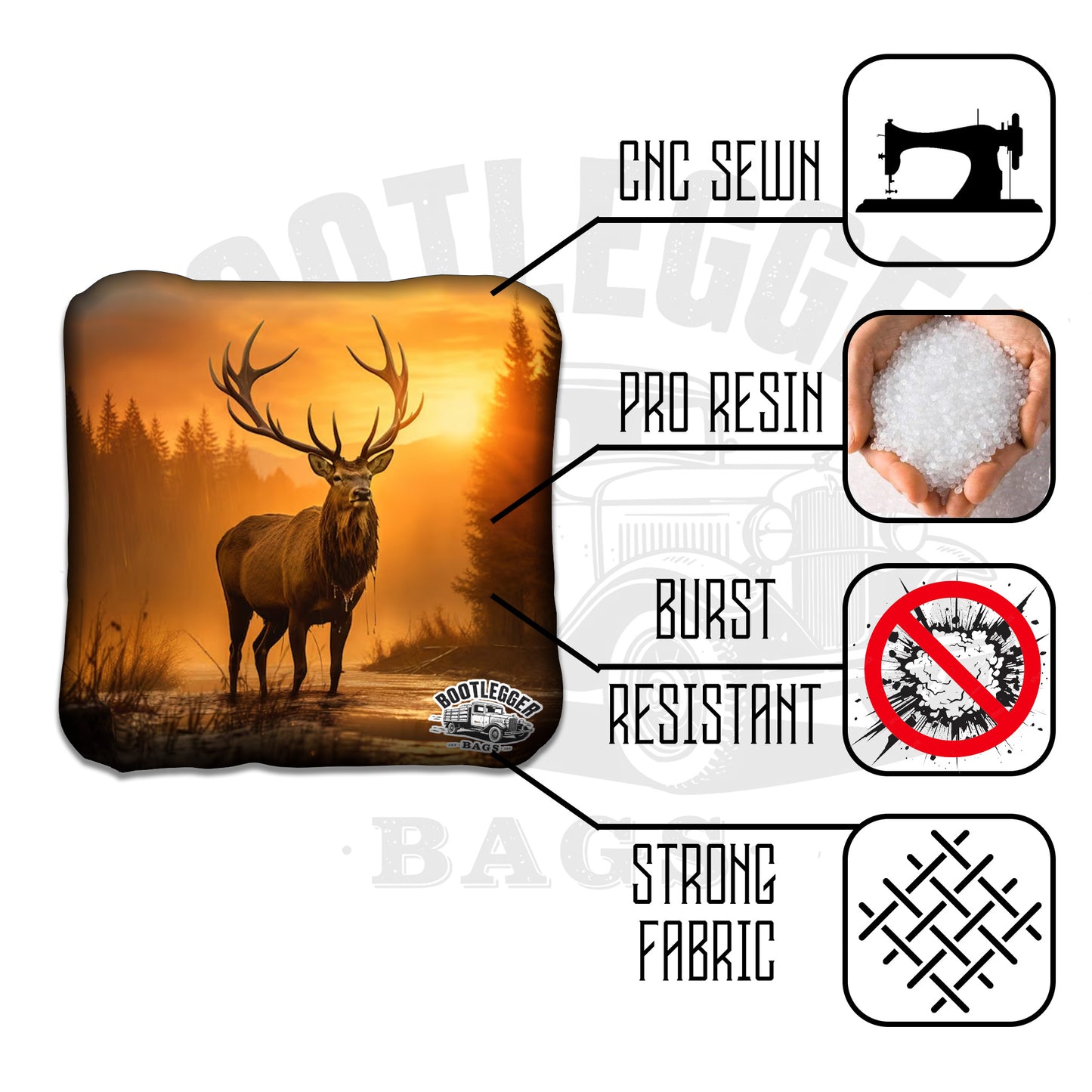 Elk Hunting Cornhole Bags