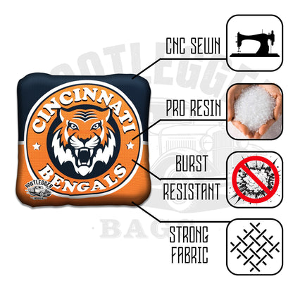 Cincinnati Bengals Rebrand Fan Art Cornhole Bags