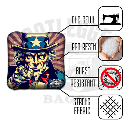 Uncle Sam American Flag Cornhole Bags