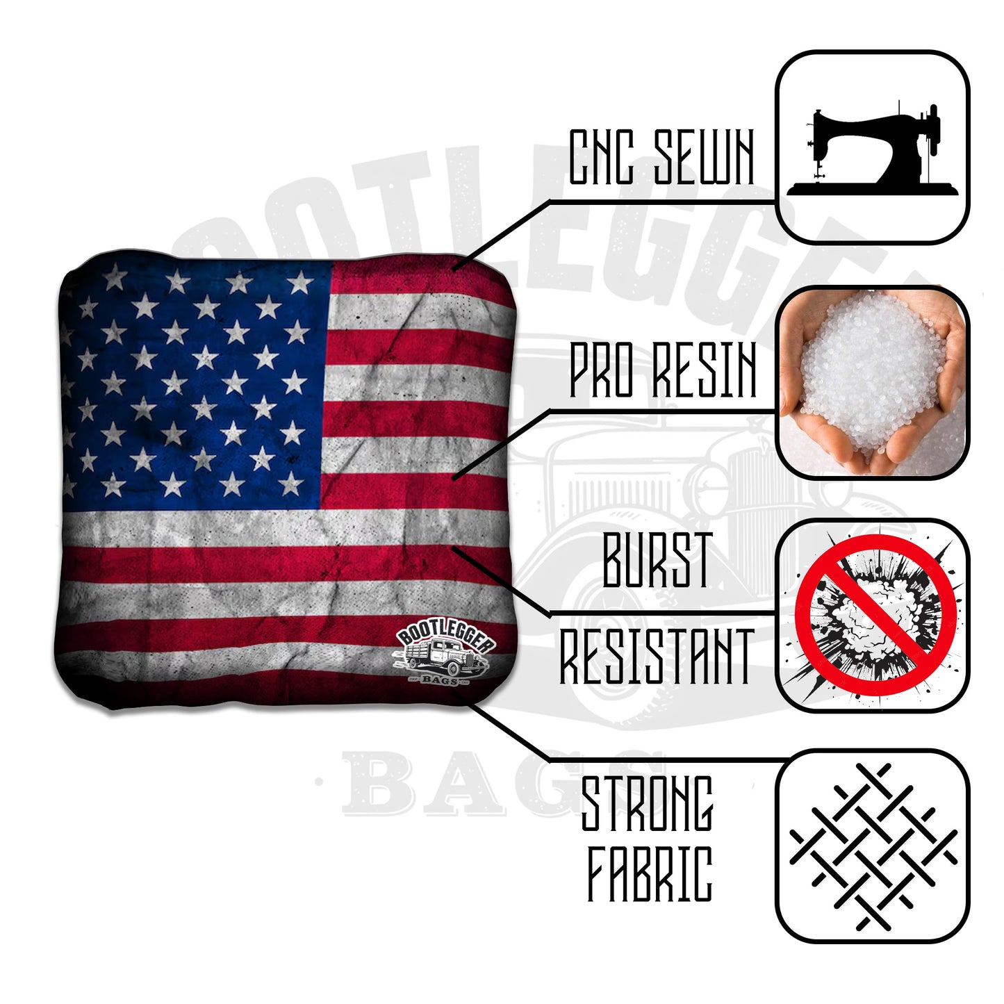 RWB American Flag Cornhole Bags